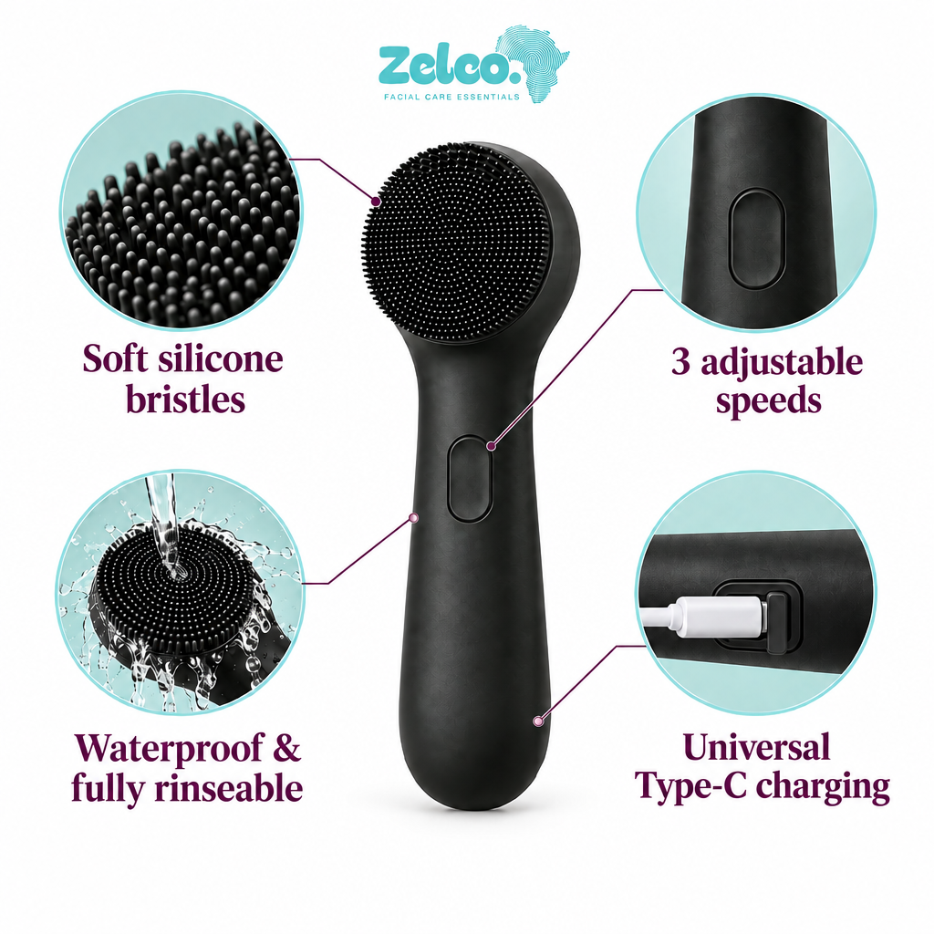 Zelco cleansing brush feature image with a plain white background